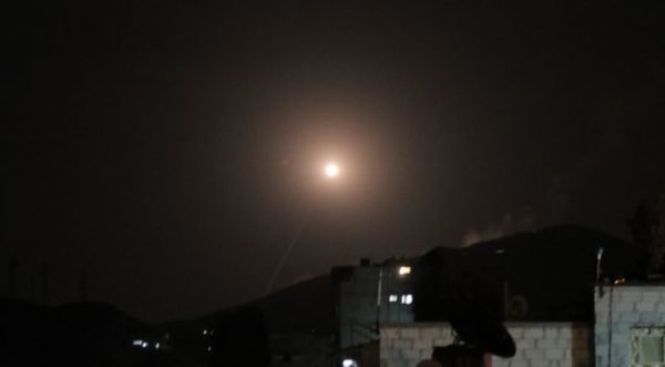 Joint US, British and French airstrikes in Syria