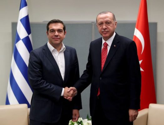 Turkish President Erdogan meets with Greek Prime Minister Tsipras in New York