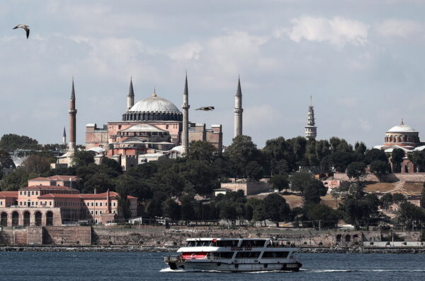 Long term restoration began for the centuries-old structure Hagia Sophia Grand Mosque